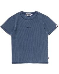 A Bathing Ape - Ribbed Embroidered-Logo T-Shirt - Lyst