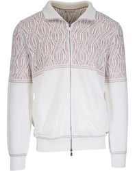 Brunello Cucinelli - Patterned Zip Sweatshirt - Lyst