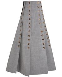 A.W.A.K.E. MODE - Multi-Panel Button-Embellished Skirt - Lyst