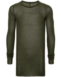 Rick Owens - Fein Geripptes Rib T-Shirt - Lyst
