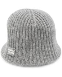 Miu Miu - Gerippte Beanie Mit Logo-Patch - Lyst