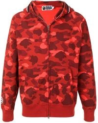 red bape zip up hoodie