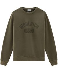 Woolrich - Katoenen Sweater Met Logoprint - Lyst