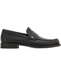Ferragamo - Titanium-Finish Mini Gancini Buckle Bacco Loafers Shoes - Lyst