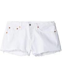 RE/DONE - X Levi's Frayed-Hem Denim Shorts - Lyst