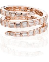 Anita Ko - 18Kt Rose Baguette Diamond Coil Ring - Lyst