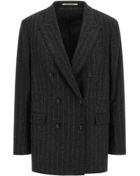 Tagliatore - Jasmine Double-Breasted Pinstripe Suit Jacket - Lyst
