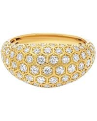 Sara Weinstock - 18K Diamond Honey Comb Signet Ring - Lyst