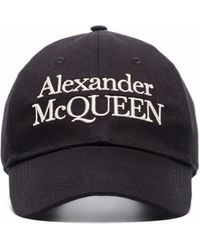 Alexander McQueen - Cappello Da Baseball Nero Con Logo Ricamato - Lyst