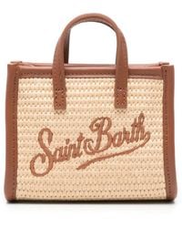 MC2 Saint Barth - Micro Vivian Logo-Embroidered Woven Tote Bag - Lyst
