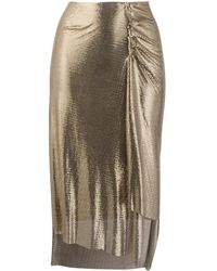 Rabanne - Metallic Ruched Skirt - Lyst