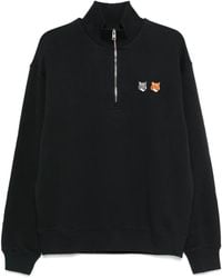 Maison Kitsuné - Double Bold Fox Head Cotton Sweatshirt - Lyst