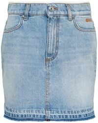 MSGM - Raw-Cut Frayed-Hem Skirt - Lyst