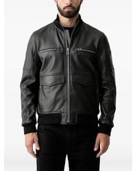 Joop! - Veste En Cuir De Veau À Empiècements - Lyst