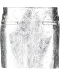 Marine Serre - Laminated Leather Mini Skirt - Women's - Viscose/lamb Skin - Lyst