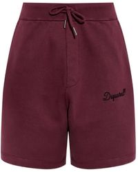 DSquared² - Logo-Embroidered Drawstring Shorts - Lyst