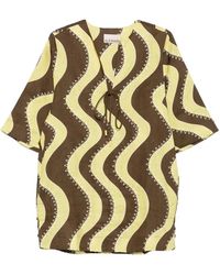 ALÉMAIS - Robe Courte Frankie À Imprimé Ondulé - Lyst
