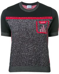Prada Kurzärmeliger Pullover - Schwarz