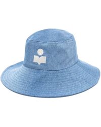 Isabel Marant - Logo-print Denim Sun Hat - Lyst