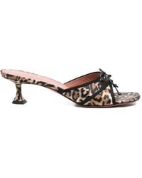 AMINA MUADDI - Eleonora Leopard-Print Tie-Detail Mules - Lyst