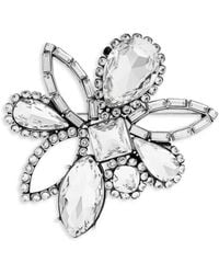 McQueen - Broche Ornée De Cristaux À Fleur - Lyst