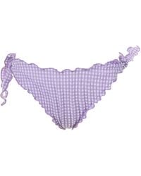 MC2 Saint Barth - Moon Seersucker Gingham Bikini Bottoms - Lyst