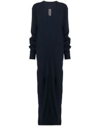 Rick Owens Side-slit Maxi Dress - Blue