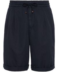 Brunello Cucinelli - Drawstring-waistband Knee-length Bermuda Shorts - Lyst