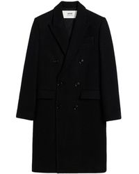 Ami Paris - Double Breasted Wool Coat - Lyst