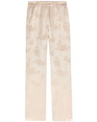 Ganni - Floral-Jacquard Trousers - Lyst