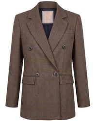 ANNAMARIAPALETTI - Prince Of Wales Check Double-Breasted Blazer - Lyst