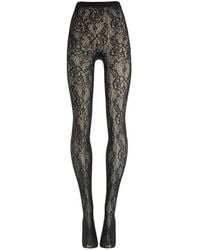 Wolford - Floral Lace-Mesh Tights - Lyst