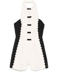 Elisabetta Franchi - Scallop-Edge Crepe Playsuit - Lyst