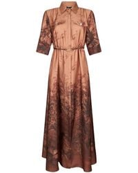 Liu Jo - Printed Belted Shirt Maxi Dress - Lyst