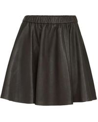 Brunello Cucinelli - Polished Nappa-Leather Mini Circle Skirt - Lyst