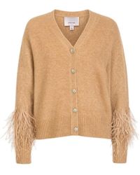 Cinq À Sept - Briana Feather-Trim Cardigan - Lyst