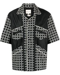 Nicholas Daley - Geometric-pattern Print Cotton-blend Shirt - Lyst