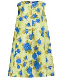 Marni - Floral-print Cotton Midi Dress - Lyst