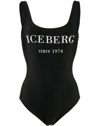 Iceberg Badeanzug mit Logo - Schwarz