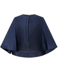 Alberta Ferretti - Cropped Cape Met Wijde Mouwen - Lyst