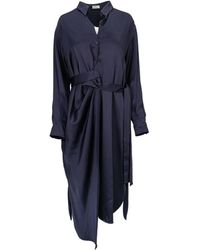 Brunello Cucinelli - Midi-Jurk Met Lange Mouwen - Lyst