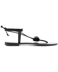 NICOLAS LAINAS - Emmy Lou Embellished Tie-Up Flat Sandals - Lyst