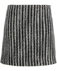 MSGM - Two-tone Bouclé Miniskirt - Lyst