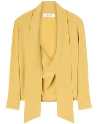 RETORI - Scarf-Collar Crepe De Chine Blouse - Lyst