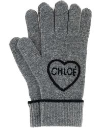 Chloé - Heart-Embroidered Gloves - Lyst