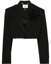 Nissa - Floral-Appliqué Single-Breasted Blazer - Lyst