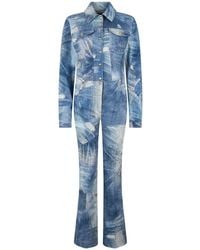 Roberto Cavalli - Patchwork-Effect Denim Jumpsuit - Lyst