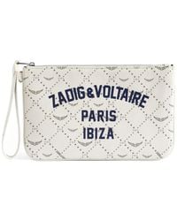 Zadig & Voltaire - Logo-Print Zip Clutch Bag - Lyst