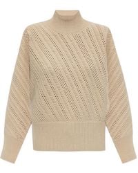 Fendi - Gebreide Trui Met Hoge Hals - Lyst