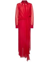 Alberta Ferretti - Knot-Detail Silk Maxi Dress - Lyst
